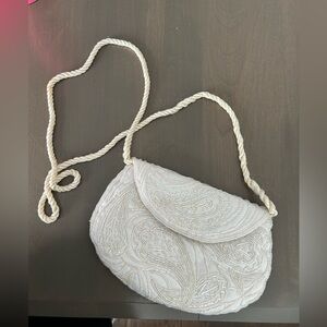Carla Marchi White Beaded Evening Purse